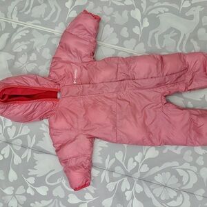 Columbia Fuchsia pink baby puffer down overall jacket Infant Snowsuit